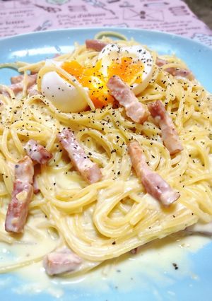 お家にあるもので。簡単濃厚カルボナーラ-レシピのメイン写真
