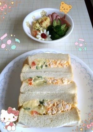 二色サンドイッチ〜(o˘◡˘o)♡-レシピのメイン写真