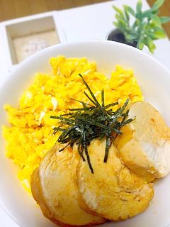 鶏チャーシューと炒り卵で親子丼♡-レシピのメイン写真