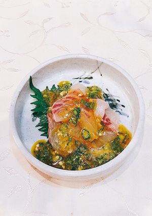 鯛のお刺身に一工夫-レシピのメイン写真