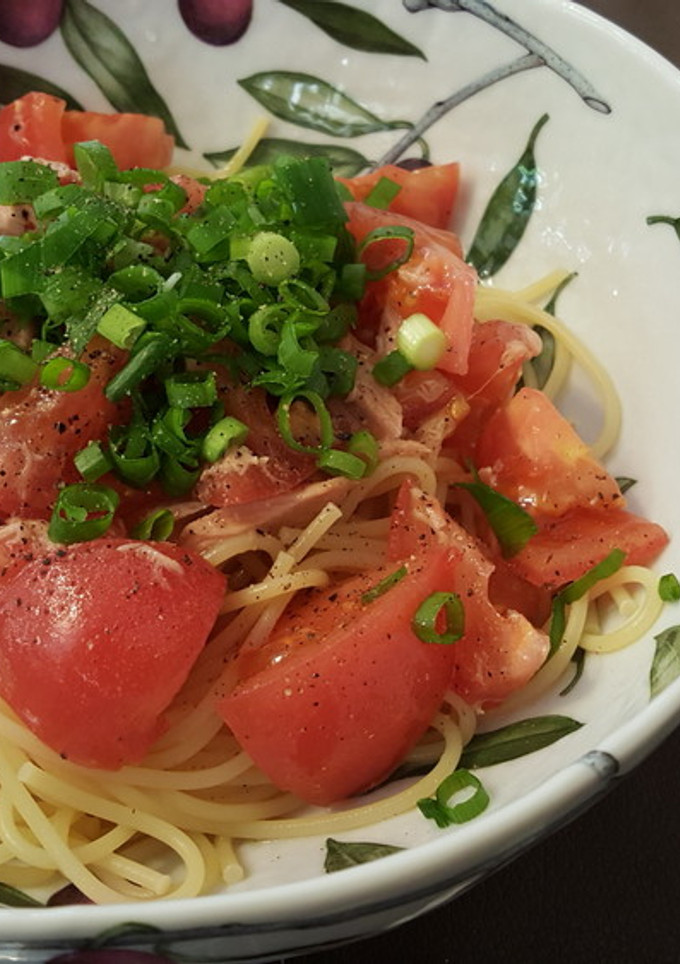 美肌に！トマトの和風冷製パスタ-レシピのメイン写真