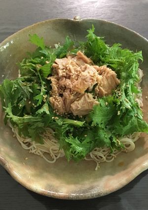わさび菜とツナの冷やし中華風そうめん-レシピのメイン写真