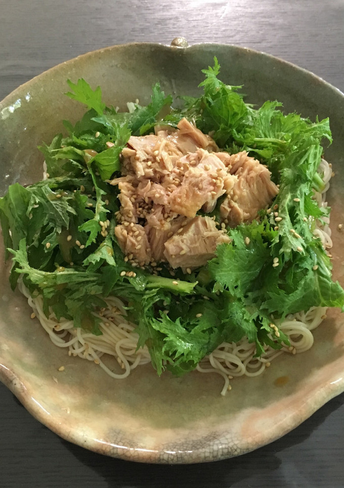 わさび菜とツナの冷やし中華風そうめん-レシピのメイン写真