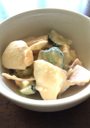 たっぷり卵とキュウリの醤油マヨサラダ-レシピのメイン写真
