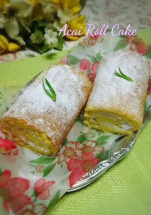 アサイークリームのロールケーキ-レシピのメイン写真
