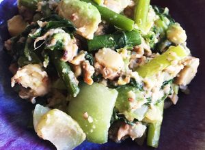 あさり水煮と緑黄色野菜の豆乳炒め-レシピのメイン写真