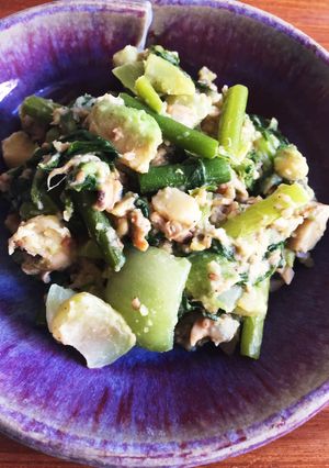 あさり水煮と緑黄色野菜の豆乳炒め-レシピのメイン写真