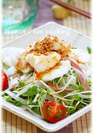 柔らか水晶鶏と香味野菜の冷しゃぶ風-レシピのメイン写真