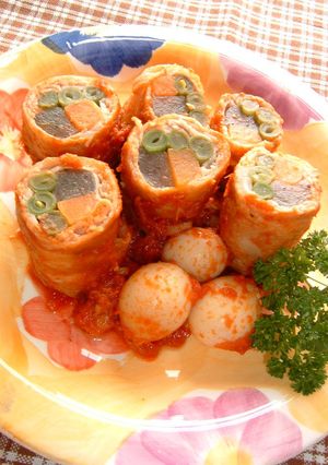 ケチャップ味の♪豚肉3色巻き-レシピのメイン写真