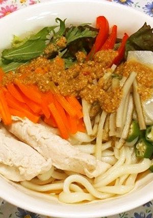 胡麻ドレサラダうどん-レシピのメイン写真