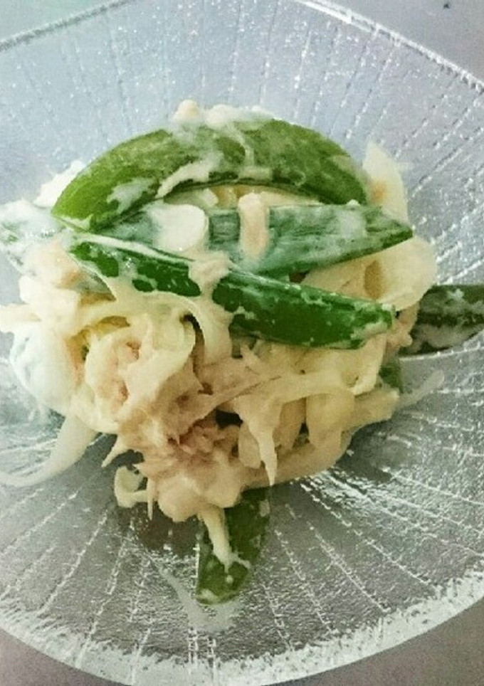 スナックえんどうと、新玉のツナマヨ和え-レシピのメイン写真