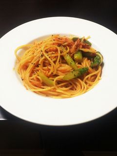 桜海老とアスパラのトマトパスタ-レシピのメイン写真
