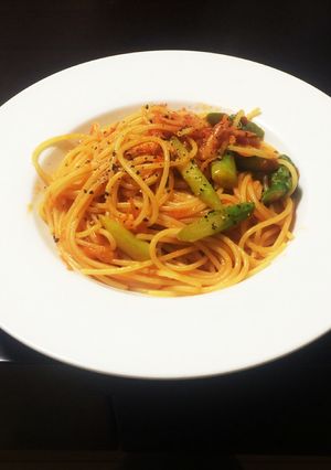 桜海老とアスパラのトマトパスタ-レシピのメイン写真