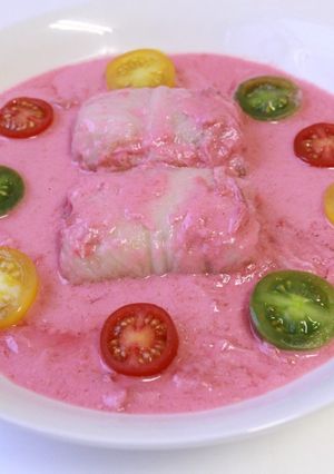 舞踏会ドレスロールキャベツピンクカレー風-レシピのメイン写真