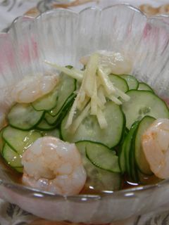 きゅうりとエビの酢の物♪-レシピのメイン写真