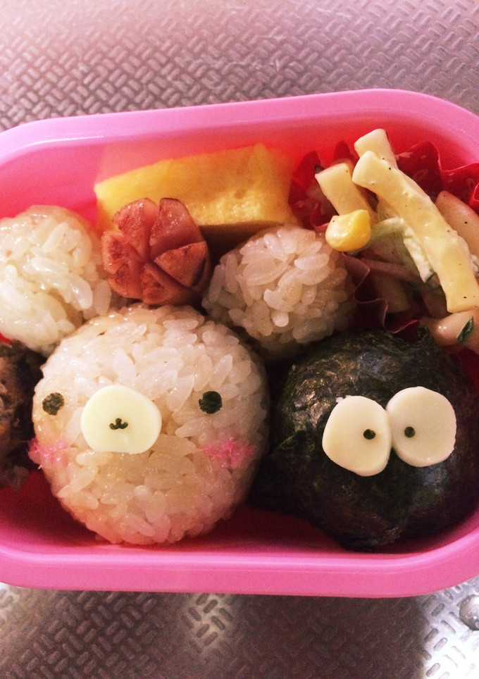幼稚園のお弁当②まっくろくろすけ＆くま-レシピのメイン写真
