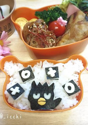 海苔ワッペンでバッドばつ丸キャラ弁-レシピのメイン写真