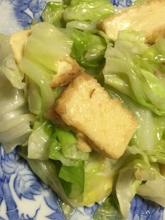 春キャベツと厚揚げの味噌炒め-レシピのメイン写真