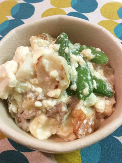 スナップエンドウと豆腐のふわふわ炒め-レシピのメイン写真