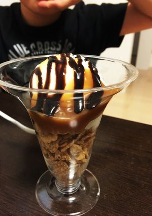 ピーナツとチョコソースのパフェ-レシピのメイン写真