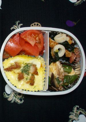 旦那様用☆冷凍からあげのキッシュ弁当-レシピのメイン写真