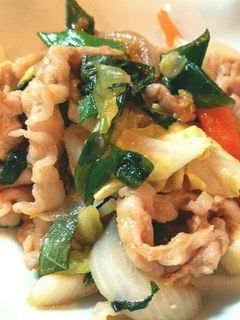 *シソ香る豚肉のレモン味噌炒め*-レシピのメイン写真