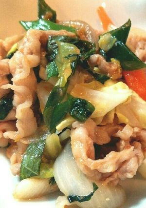 *シソ香る豚肉のレモン味噌炒め*-レシピのメイン写真