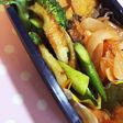 アスパラと竹輪のカレー粉まぶし