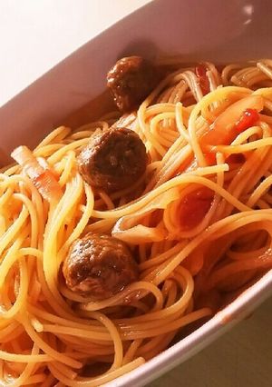 ミートボールのパスタ カリオストロ風で-レシピのメイン写真