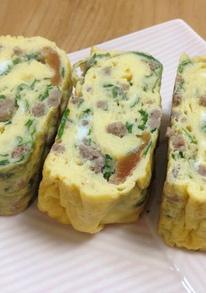 白だしで簡単♩ひき肉と梅しその出し巻き卵-レシピのメイン写真