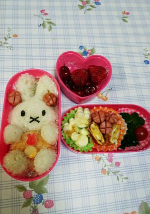 キャラ弁☆ もふもふミッフィー❤弁当-レシピのメイン写真