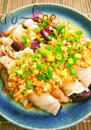 レンジで簡単♪ナスの肉巻き香味ソース-レシピのメイン写真