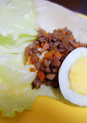 野菜たっぷり【レタスの肉そぼろ巻き】-レシピのメイン写真