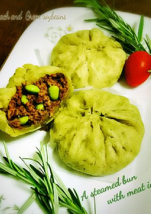 ホウレン草で包む、枝豆とピーマンの肉まん-レシピのメイン写真