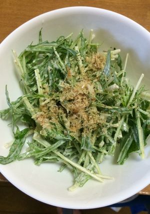 【減塩】水菜のにんにくマヨサラダ-レシピのメイン写真