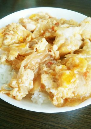 トマト入り親子丼-レシピのメイン写真