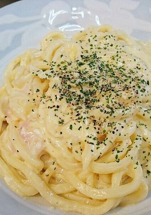 豆乳de低カロリー☆うどんカルボナーラ-レシピのメイン写真