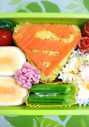 キャラ弁☆ スーパーマン ぺたんこゆで卵-レシピのメイン写真