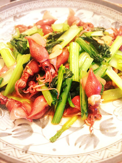 ホタルイカと小松菜の炒め物-レシピのメイン写真