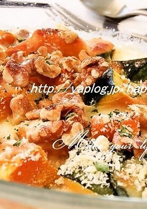 ホクホクかぼちゃ＆クルミ☆チーズ焼き-レシピのメイン写真