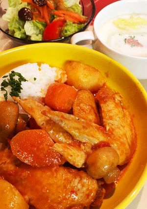 圧力鍋で柔らかい！手羽のトマト煮込み-レシピのメイン写真