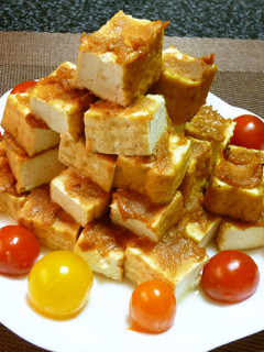 厚揚げ味噌焼きの積木倒し-レシピのメイン写真