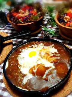 スキレットで焼きチーズカレー-レシピのメイン写真