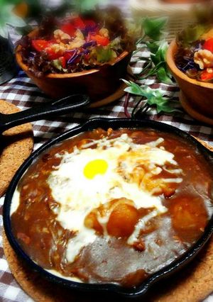 スキレットで焼きチーズカレー-レシピのメイン写真