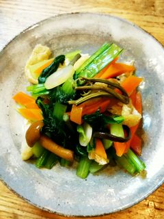 山菜と油揚げの小松菜のおひたし-レシピのメイン写真
