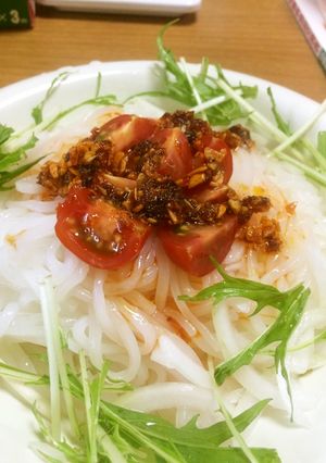 【腎臓病】おかずラー油で冷製うどん-レシピのメイン写真