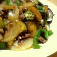 茄子・ピーマン・オクラの肉味噌炒め