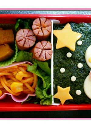 キャラ弁 男の子 雪だるま-レシピのメイン写真