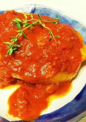 パプリカのオカラ肉詰めトマトソースで！-レシピのメイン写真