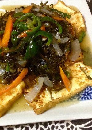 焼き厚揚げの昆布あんかけ-レシピのメイン写真
